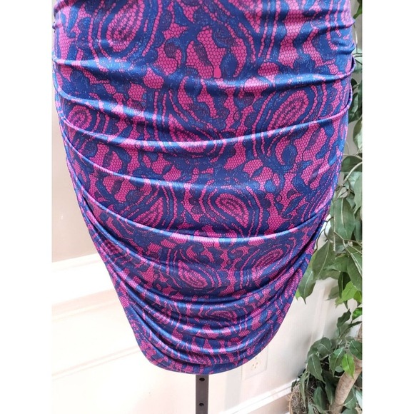 Kouture By Kimora Purple One Shoulder Polyester Knee Length Dress Large - Picture 6 of 11